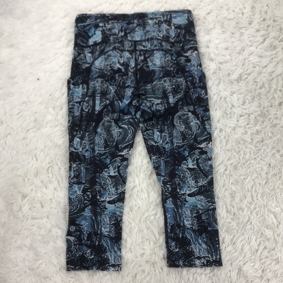 Lululemon Fast & Free Crop II *Nulux 19" Eternal Wave Starlight Black - Picture 7 of 7